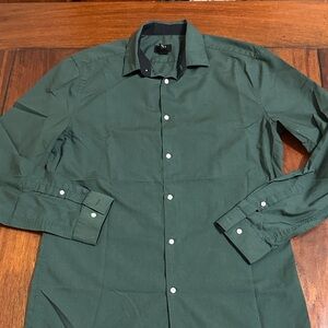 H&M Dark Green Casual Button-Down Shirt